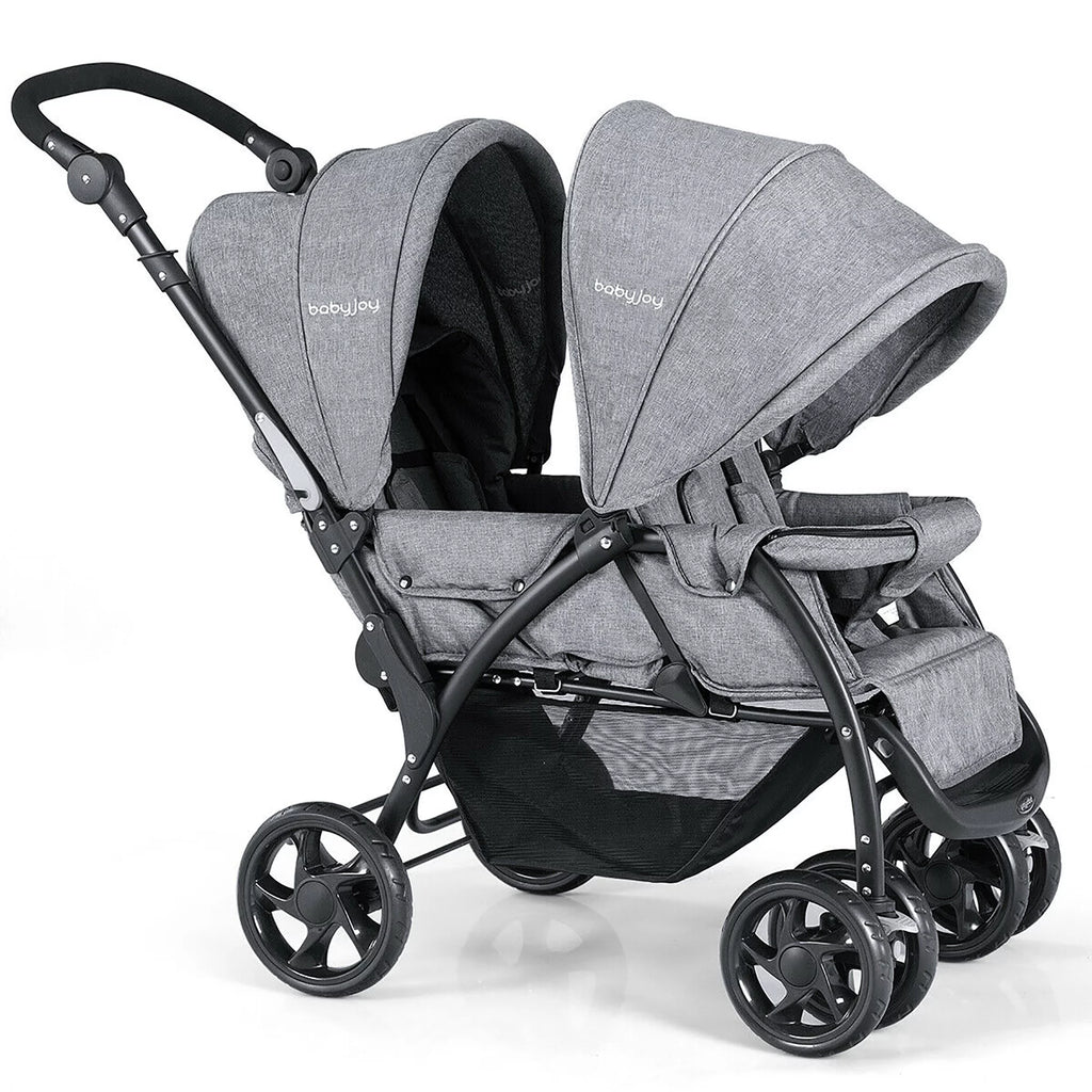 Double Stroller Foldable Lightweight Black S644