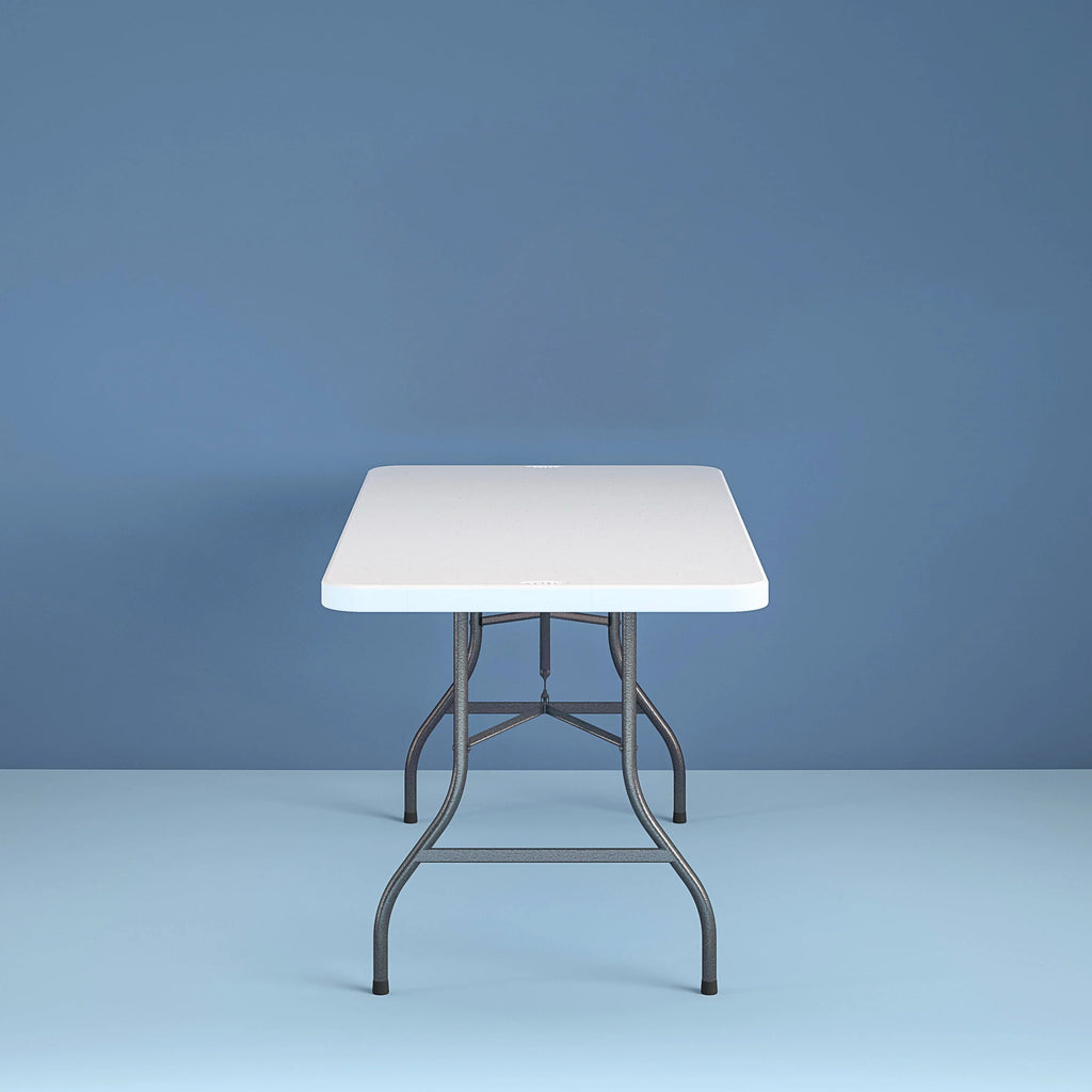 6 Foot Folding Table White Speckle F236