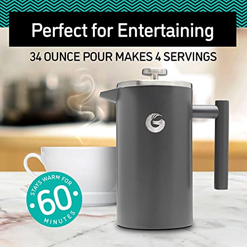 34oz Double Insulated Stainless Steel French Press E135
