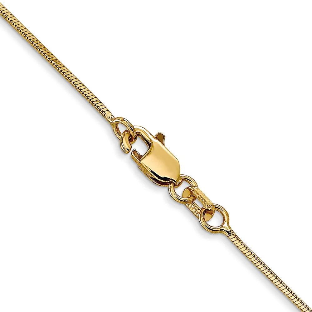 14K Yellow Gold Snake Chain Necklace 16 inch .8 mm Octagonal with Lobster Clasp R480919