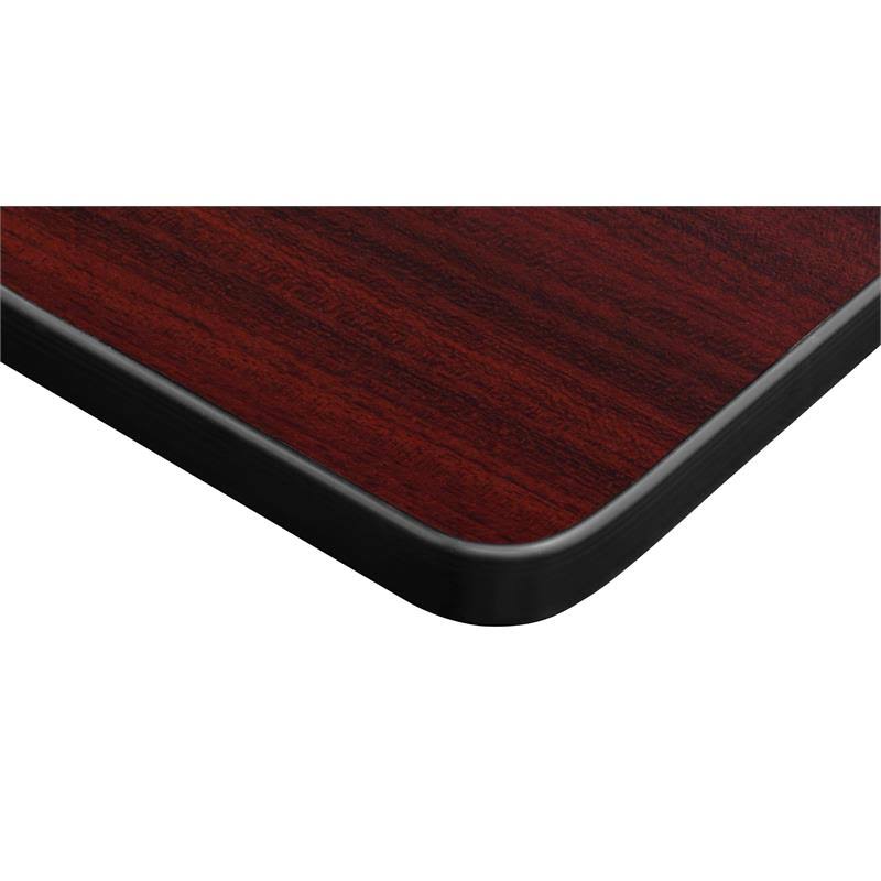 Mahogany Flip Top Mobile Training Table with 2 Stack Chairs W130
