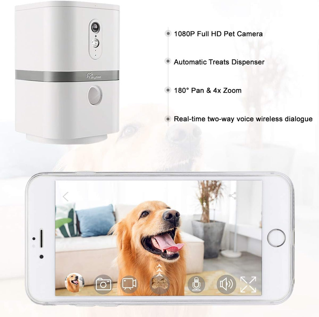 Dog Camera Treat Dispenser with Two-Way Audio and Night Vision S90189