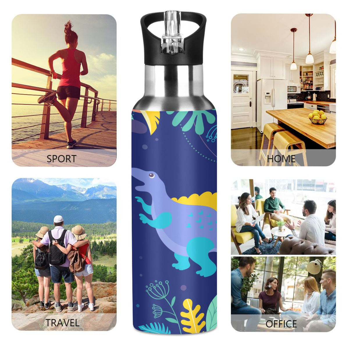 Stainless Steel Insulated Water Bottle with Straw Lid U234921