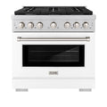 36 5.2 cu. ft. Gas Range with Convection Oven Stainless Steel White Matte Door L8725