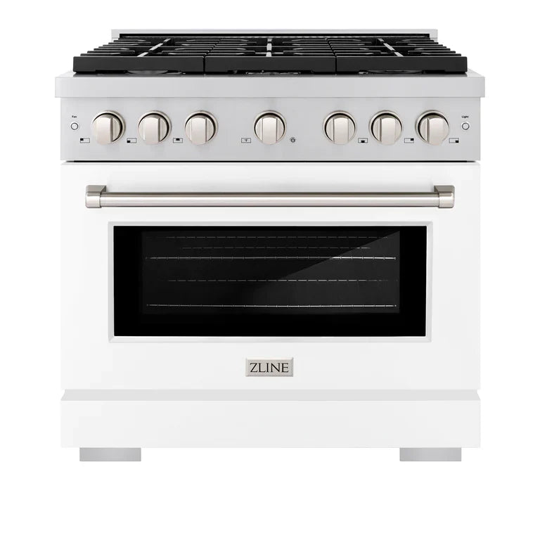 36 5.2 cu. ft. Gas Range with Convection Oven Stainless Steel White Matte Door L8725
