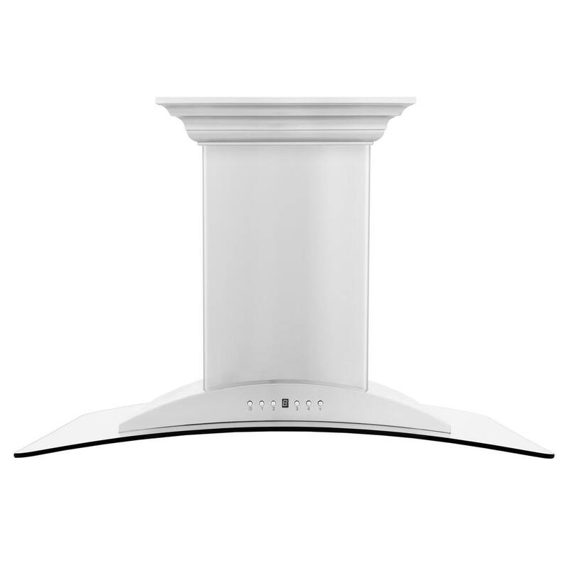 30 in. 400 CFM Ducted Island Mount Range Hood in Stainless Steel and Glass O1088