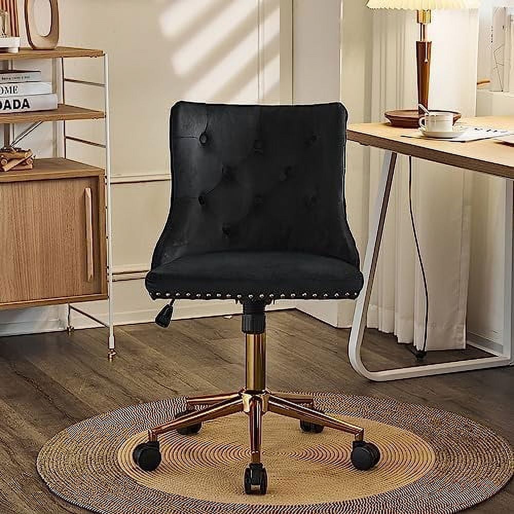 Olive Green Velvet Upholstered Armless Desk Chair Z370376