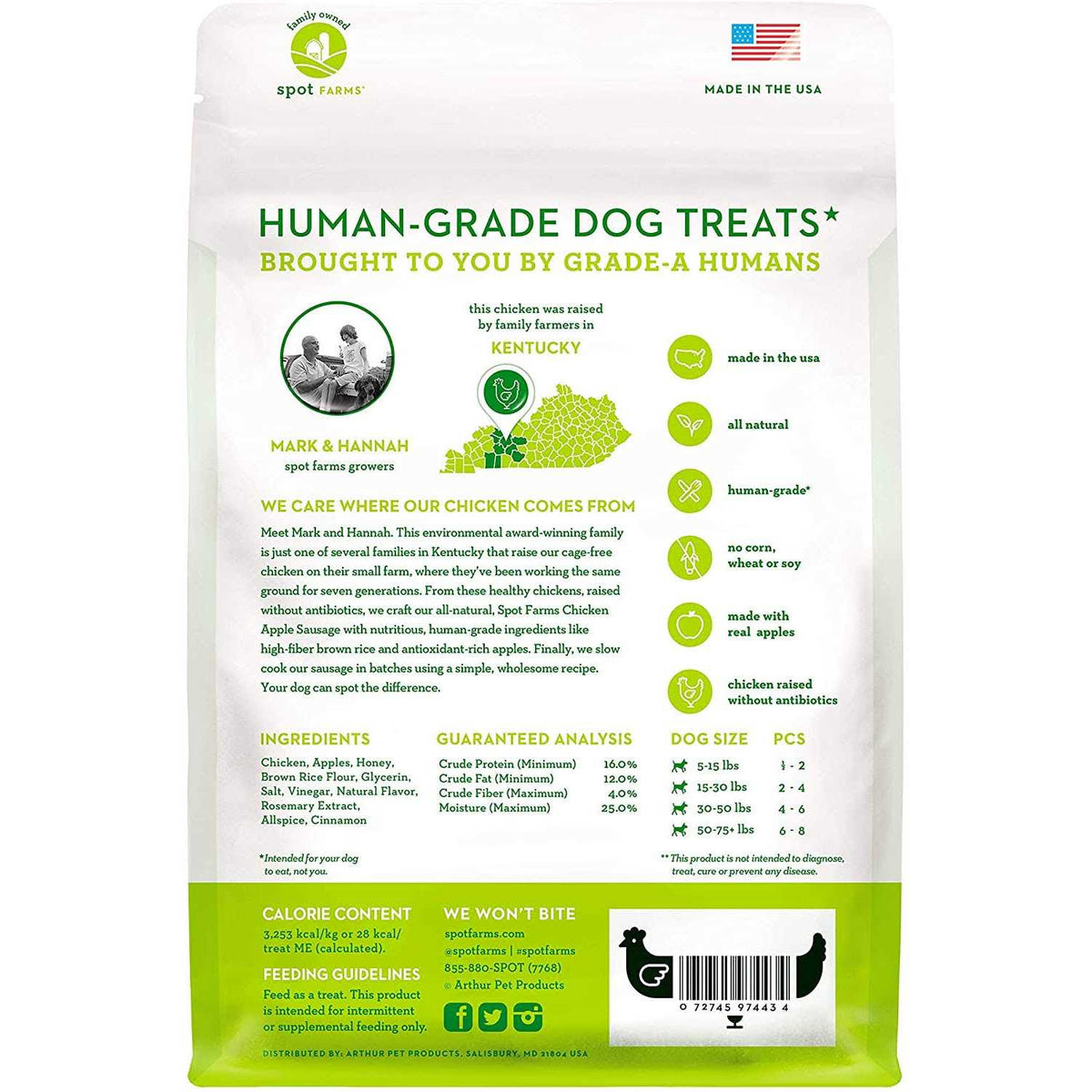 Chicken Apple Sausage Dog Treats T297