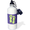 Lime Green Flower Print Sports Water Bottle E6678