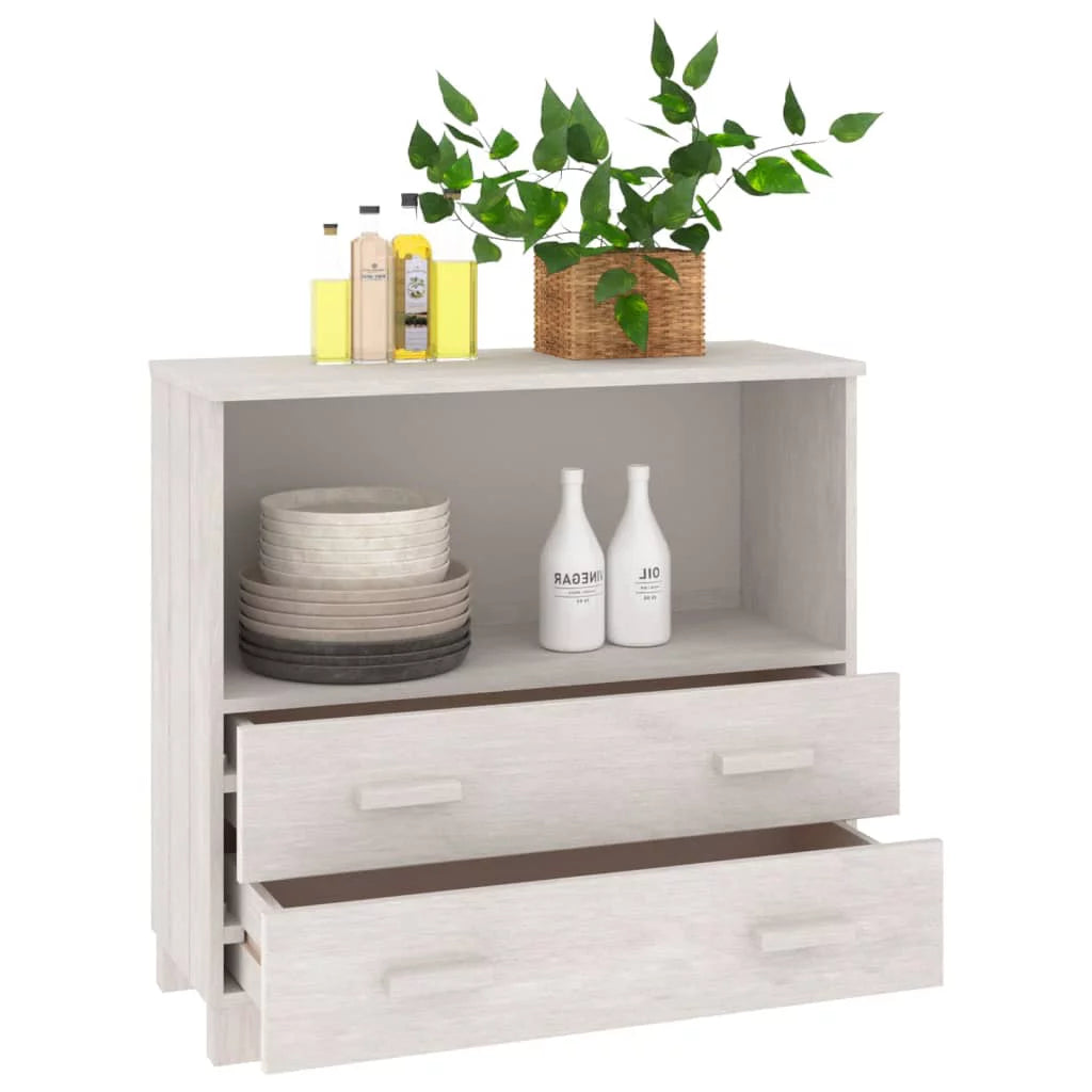 White Solid Wood Pine Sideboard D502
