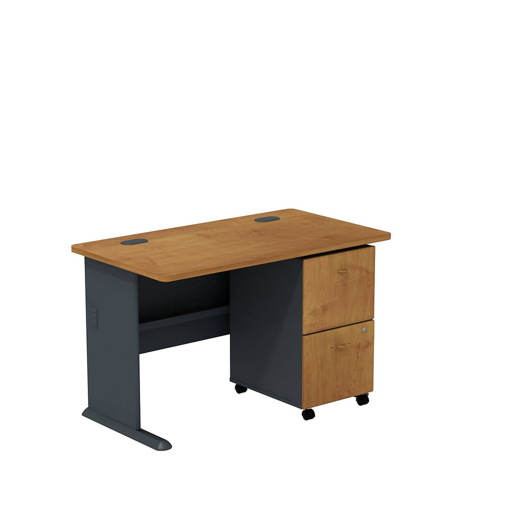 Natural Cherry Desk with 2 Drawer Mobile Pedestal J116