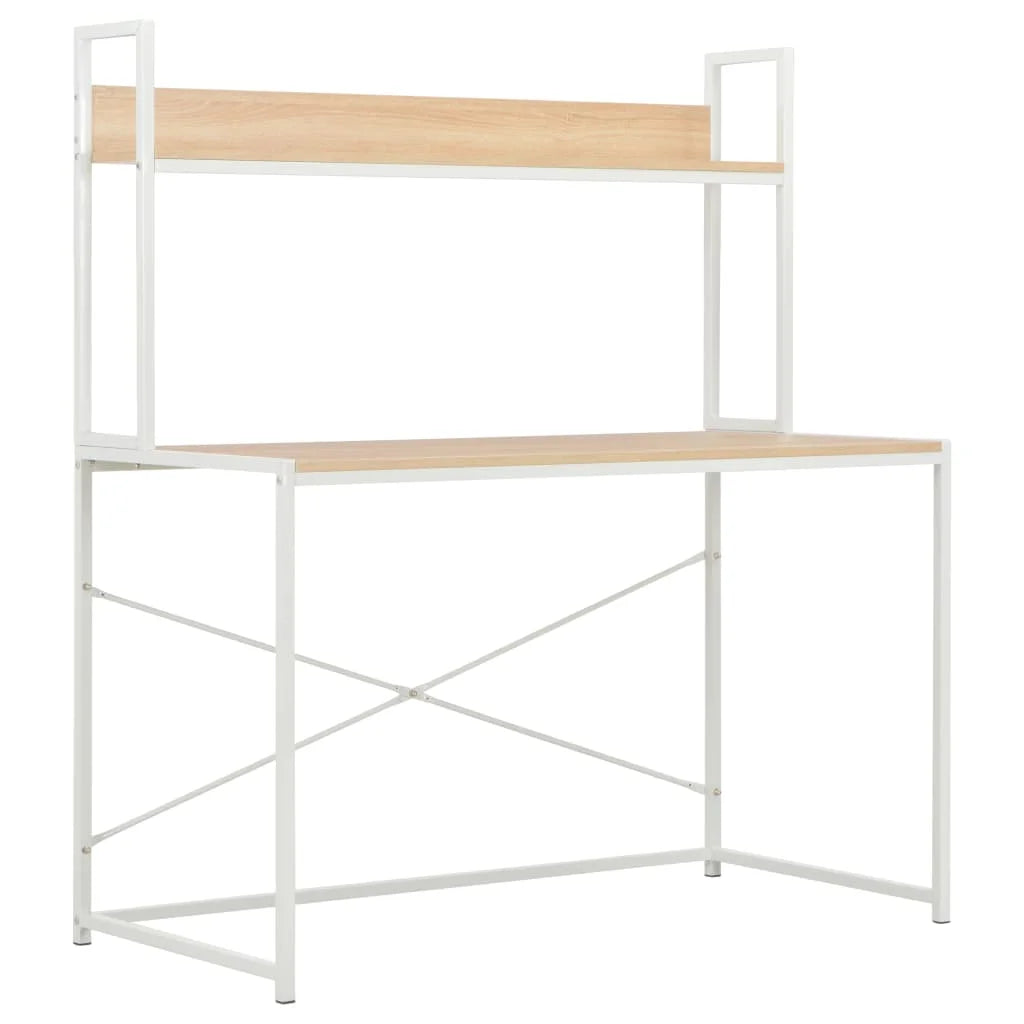White and Oak Computer Desk X44266