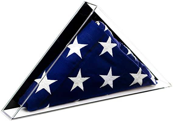Clear Acrylic American Flag Display Case Wall Mount N5856