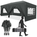 10'x20' Pop up Canopy Tent with 6 Sidewalls and Carry Bag F11792