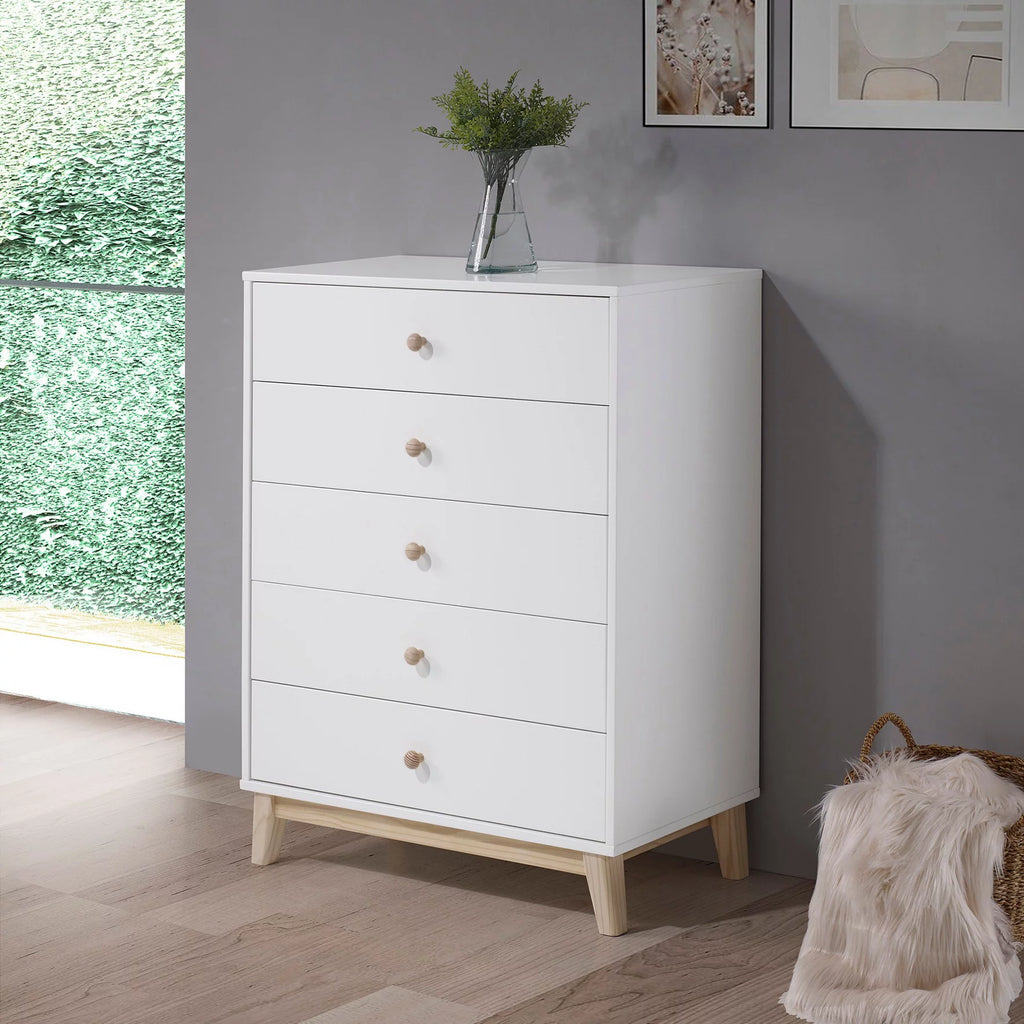 White 5-Drawer Chest W533