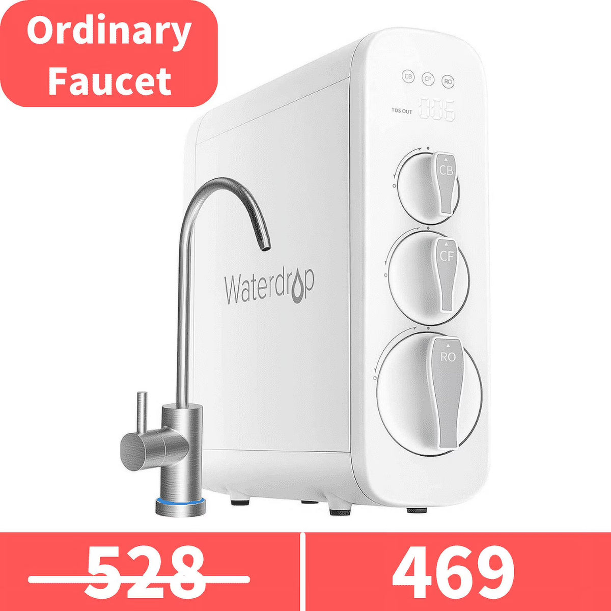 Tankless 7 Stage Reverse Osmosis Drinking Water Filtration System with Smart Faucet H249