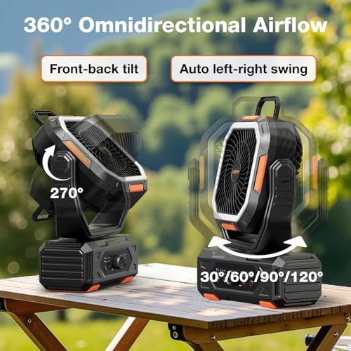 Portable Rechargeable Camping Fan with 20000mAh Battery W886384