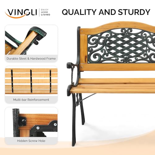 Metal Wood Garden Bench Y16951