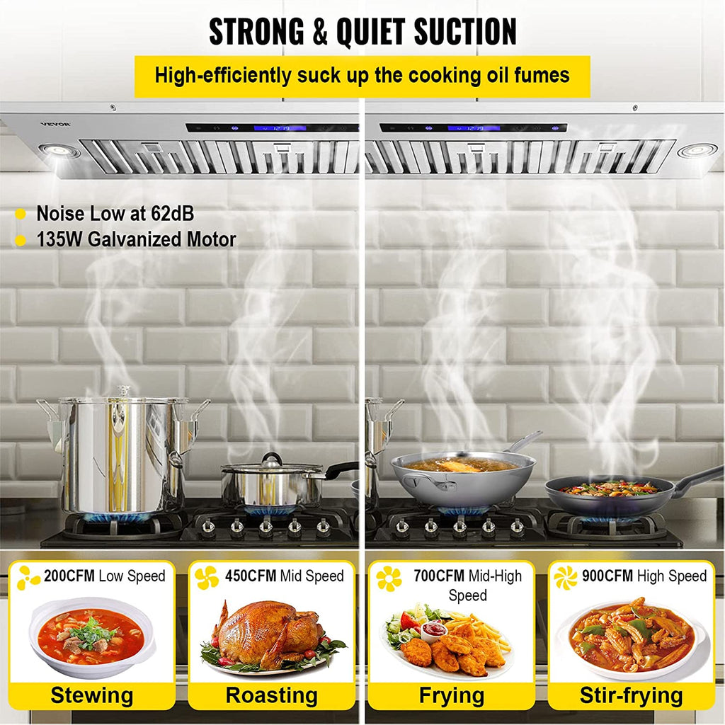 36 in. Stainless Steel Built-in Range Hood with Remote Control F514
