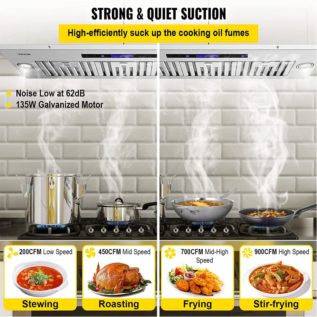 36 in. Stainless Steel Built-in Range Hood with Remote Control F514
