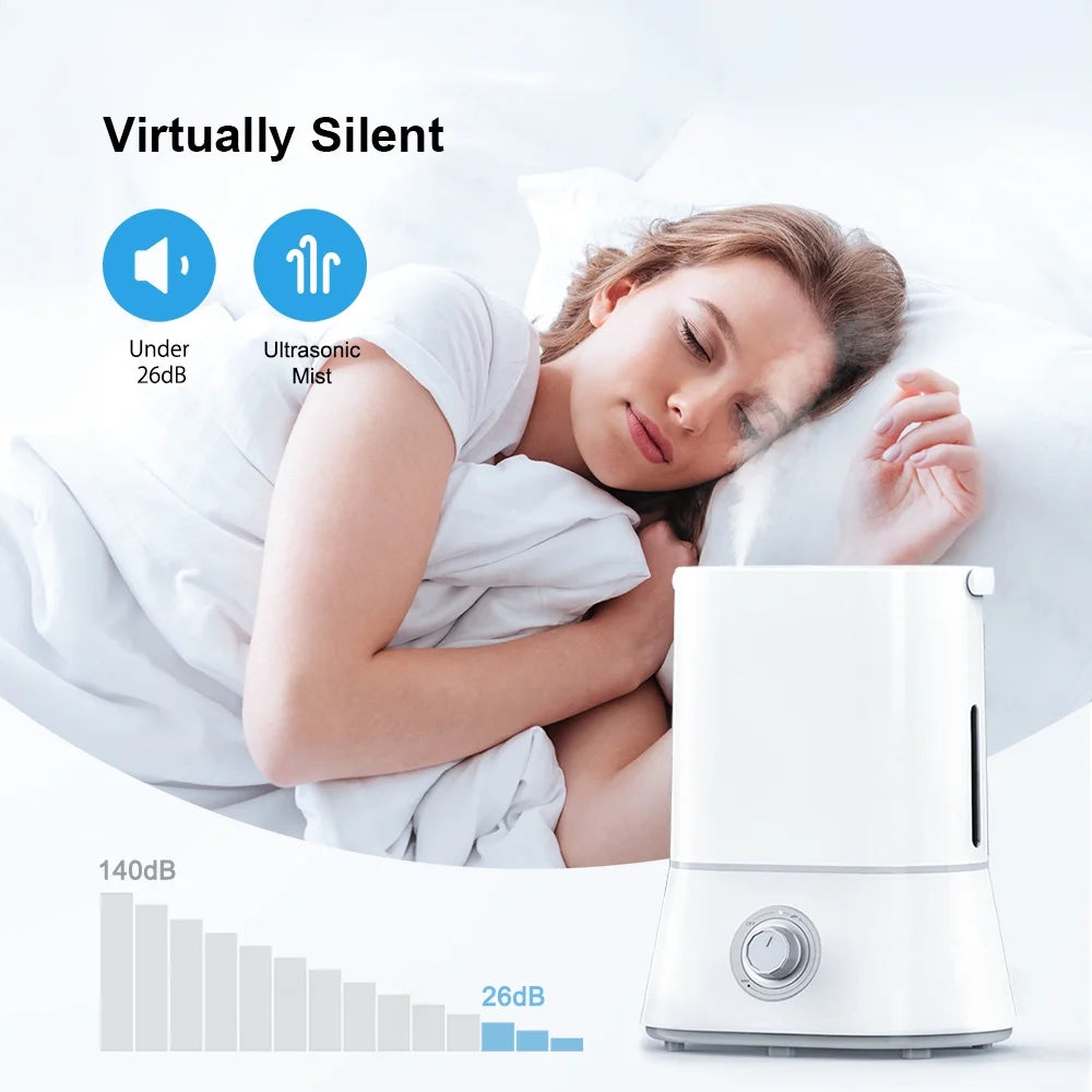 White 4L Ultrasonic Humidifier with 360° Nozzle Q224