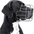 Metal Dog Muzzle Wire Basket with Leather Straps Q205696
