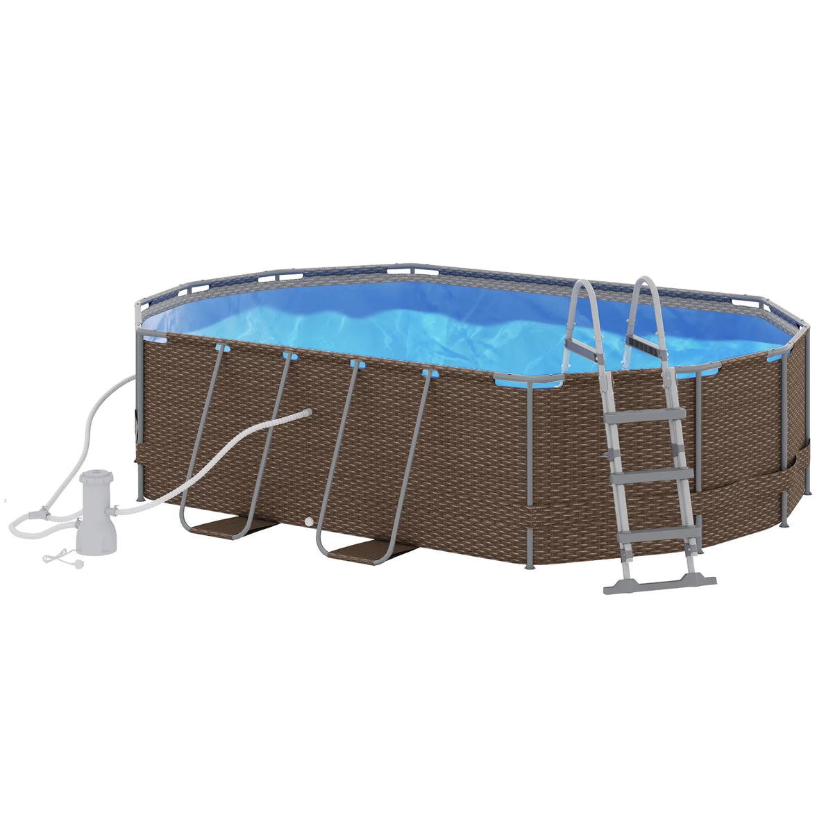 Brown Non-Inflatable Frame Swimming Pool O737