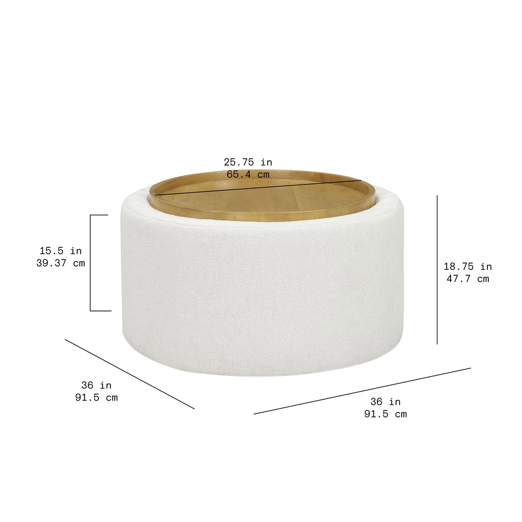 Cream Coffee Table with Storage U613455