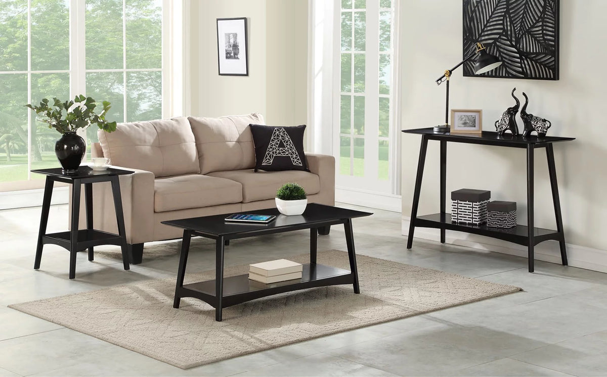 Black Coffee Table with Shelf I39541