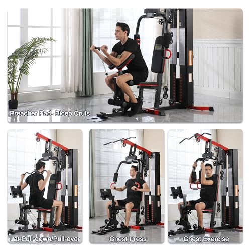 Multifunctional Home Gym Equipment with Leg Press and Pulley System F61455