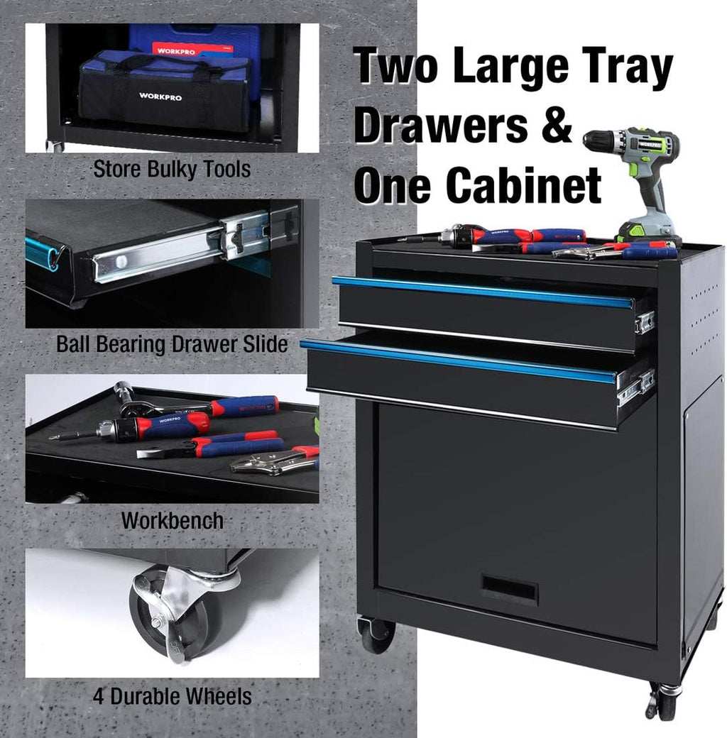5-Drawer Rolling Tool Chest with Sliding Metal Drawer W417334