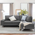 85.5" Right Facing Sectional Sofa with Ottoman in Gray O475839
