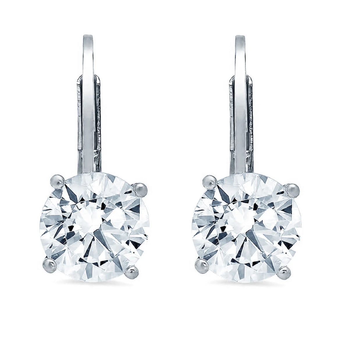 14k White Gold Simulated Diamond Drop Earrings C7883