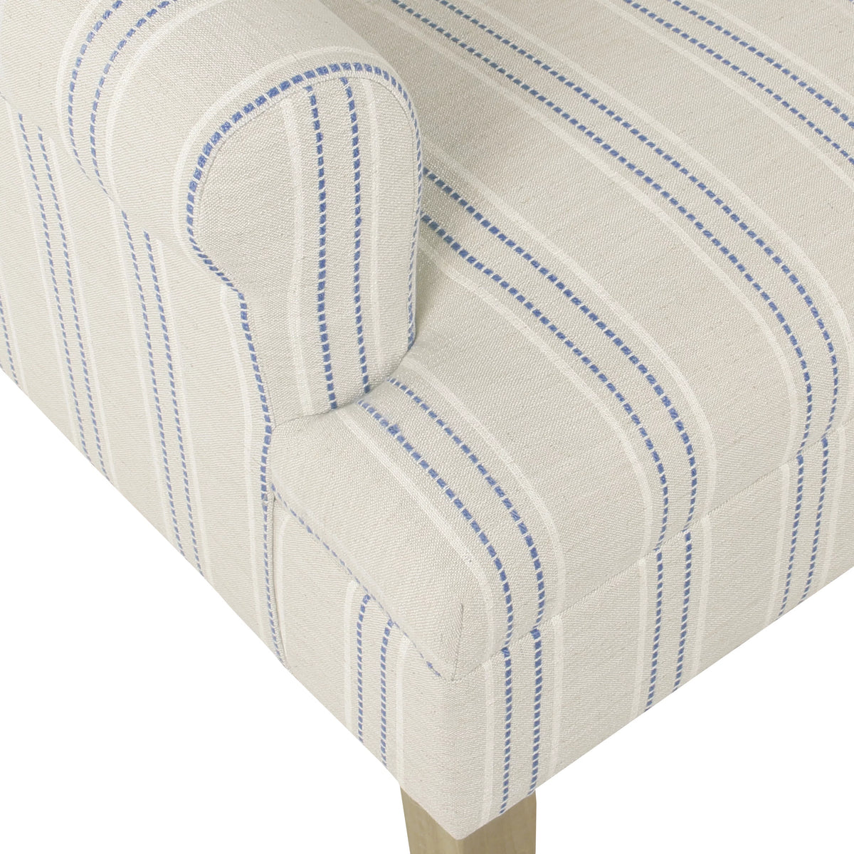 Blue and Off-White Striped Wingback Accent Chair N2541