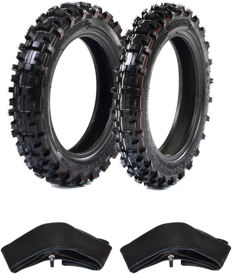 Motocross Front and Rear Tires with 2 Heavy Duty Tubes, Pack of 2 E28779