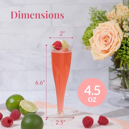 48 Pack 4.5 oz Gold Glitter Plastic Champagne Flutes A356643