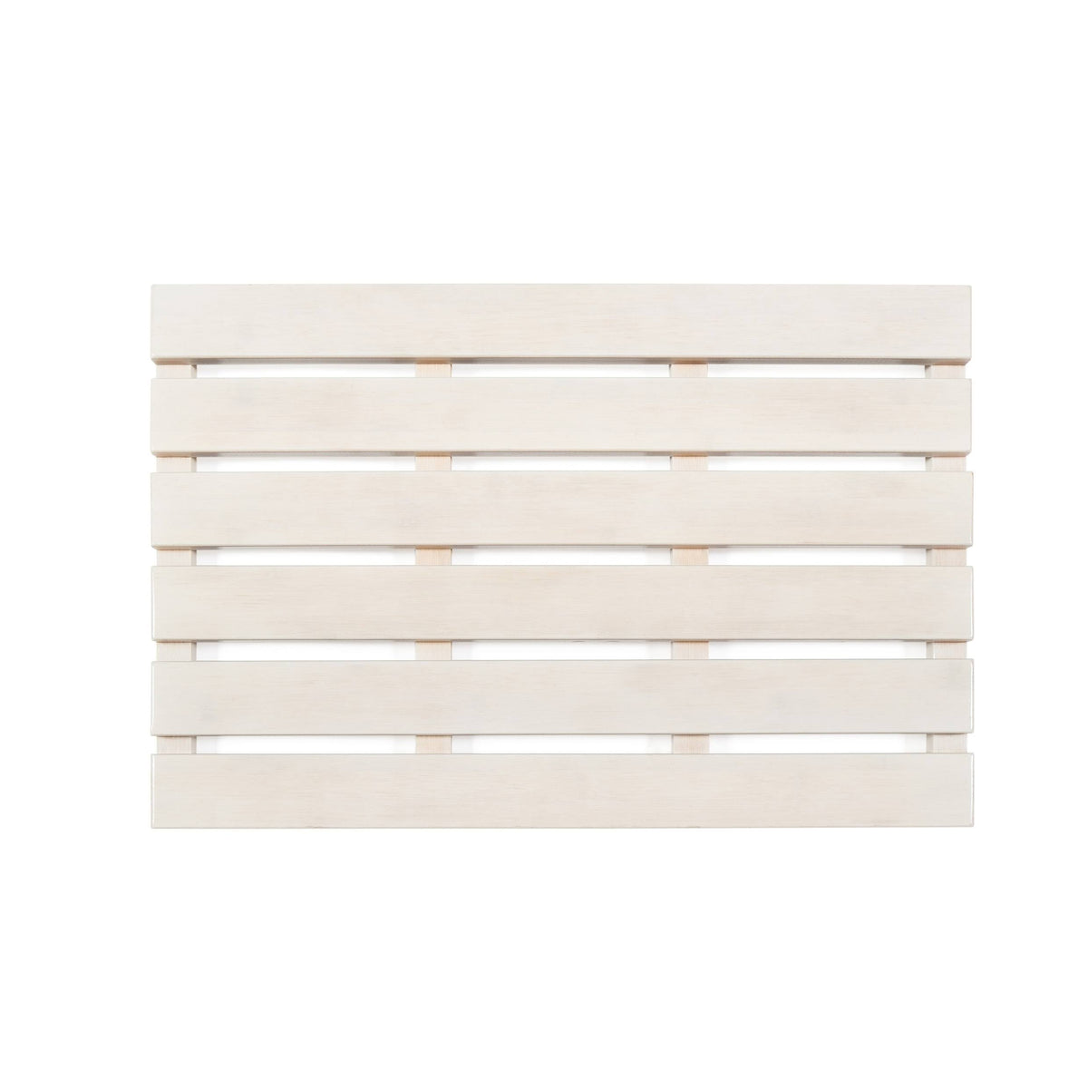 White Wash Bamboo Bath Mat K610639